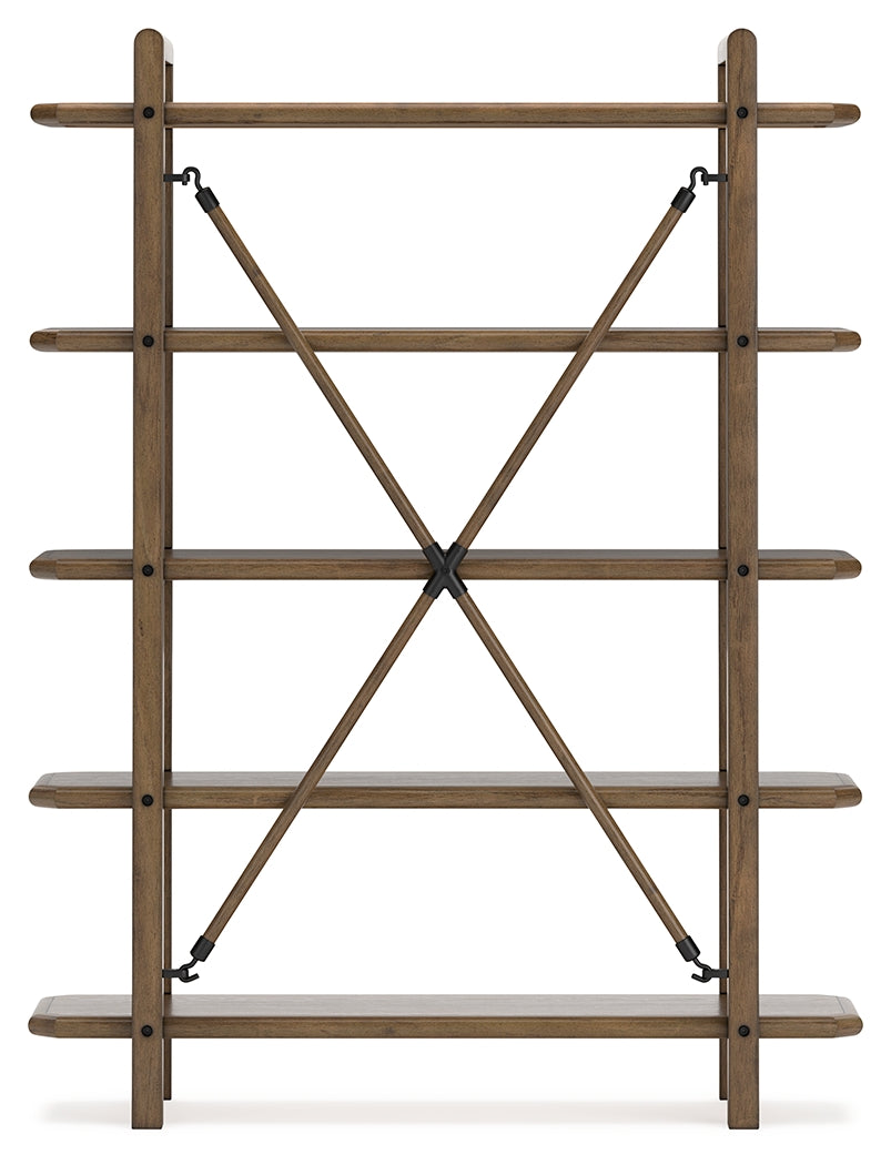 Roanhowe Brown 71" Bookcase from Ashley - Luna Furniture