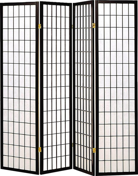 Roberto Black and White 4-Panel Folding Screen from Coaster - Luna Furniture