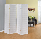 Roberto White 4-Panel Folding Screen from Coaster - Luna Furniture