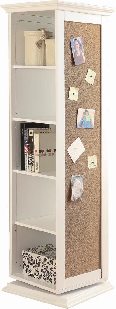 Robinsons Swivel Accent Cabinet with Cork Board White - 910080 - Luna Furniture