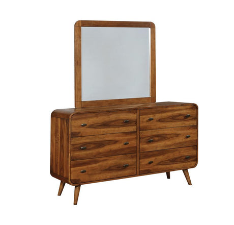 Robyn 6-drawer Dresser with Mirror Dark Walnut - 205133M - Luna Furniture