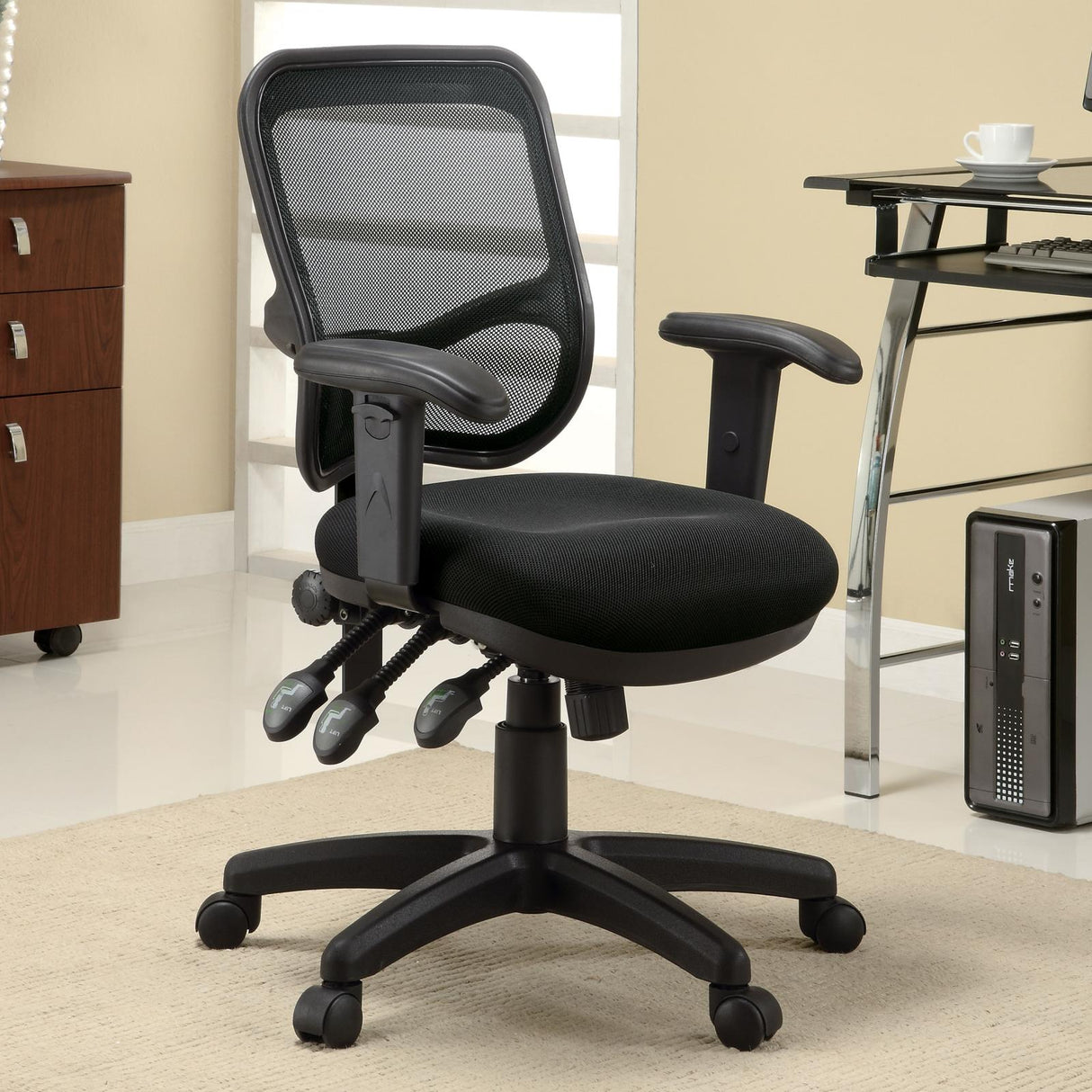 Rollo Black Adjustable Height Office Chair from Coaster - Luna Furniture