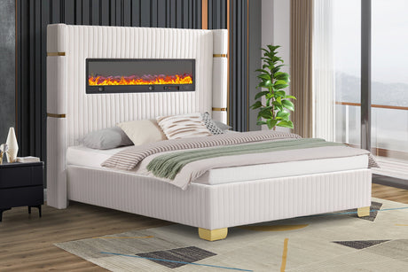 Romance White Platform Bed Queen, King *King - ROMANCE WHITE King - Luna Furniture