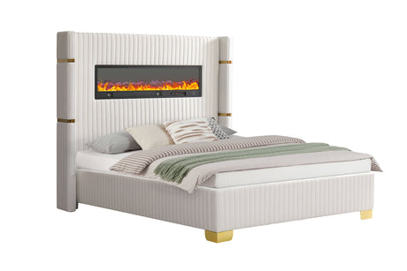 Romance White Platform Bed Queen, King *King - ROMANCE WHITE King - Luna Furniture