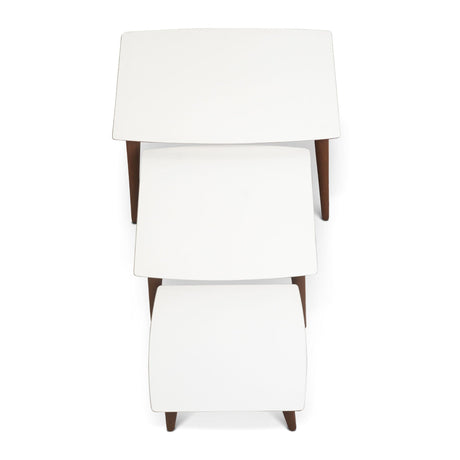 Ronald Mid-Century Modern MDF Nesting Accent Tables in Cream (Set of 3) - AFC01966 - Luna Furniture