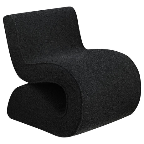Ronea Boucle Upholstered Armless Curved Accent Chair Charcoal - 903155 - Luna Furniture
