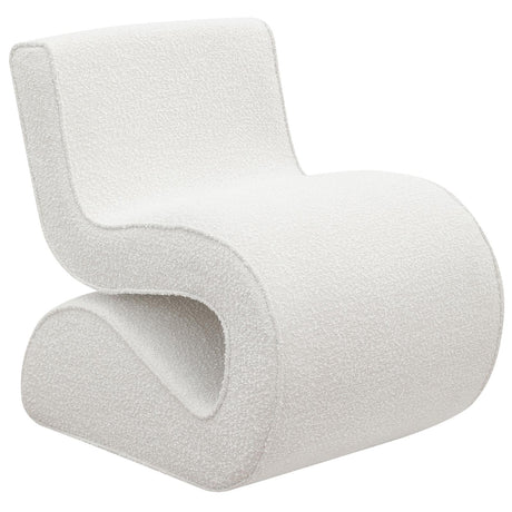 Ronea Boucle Upholstered Armless Curved Accent Chair Cream - 903154 - Luna Furniture