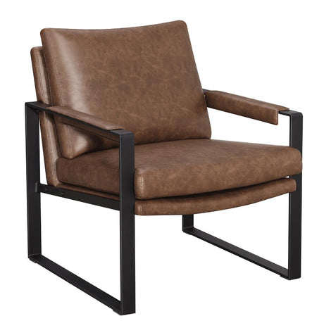 Rosalind Umber Brown and Gunmetal Upholstered Accent Chair with Removable Cushion from Coaster - Luna Furniture