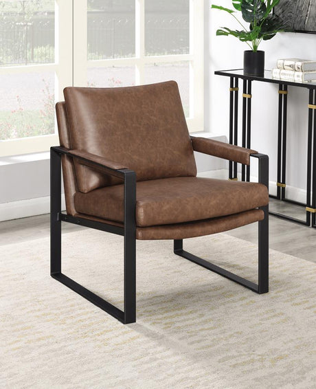 Rosalind Upholstered Accent Chair with Removable Cushion Umber Brown and Gunmetal - 904112 - Luna Furniture