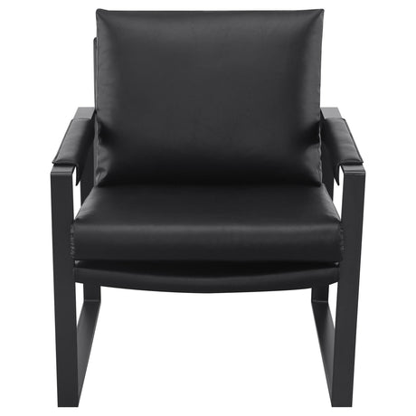 Rosalind Black and Gunmetal Upholstered Track Arms Accent Chair from Coaster - Luna Furniture