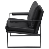 Rosalind Upholstered Track Arms Accent Chair Black and Gummetal - 903021 - Luna Furniture