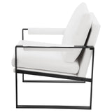 Rosalind Upholstered Track Arms Accent Chair White and Gummetal - 903022 - Luna Furniture