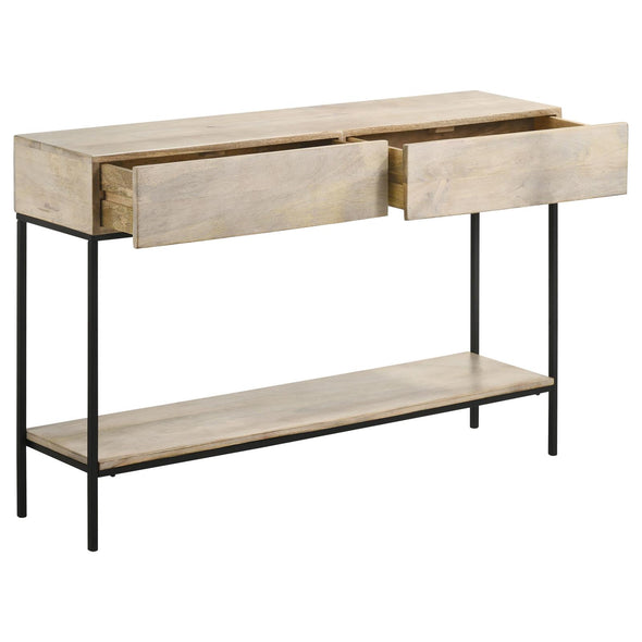Rubeus 2-drawer Console Table with Open Shelf White Washed - 959541 - Luna Furniture