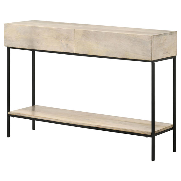 Rubeus 2-drawer Console Table with Open Shelf White Washed - 959541 - Luna Furniture