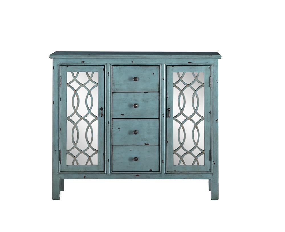 Rue 4-drawer Accent Cabinet Antique Blue - 950736 - Luna Furniture
