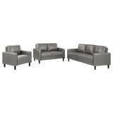 Ruth Gray 3-Piece Upholstered Track Arm Faux Leather Sofa Set from Coaster - Luna Furniture