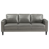 Ruth Gray 3-Piece Upholstered Track Arm Faux Leather Sofa Set from Coaster - Luna Furniture