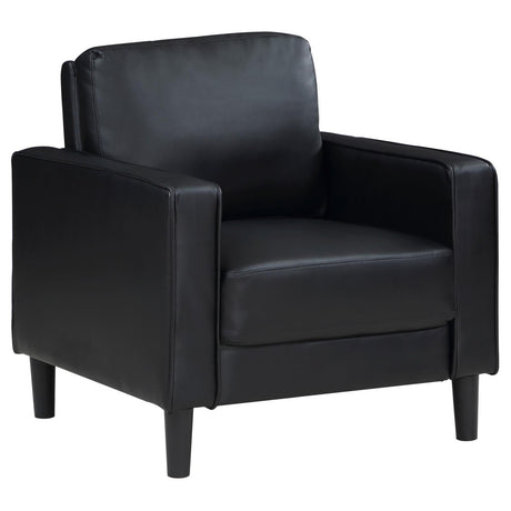 Ruth Upholstered Track Arm Faux Leather Accent Chair Black - 508363 - Luna Furniture