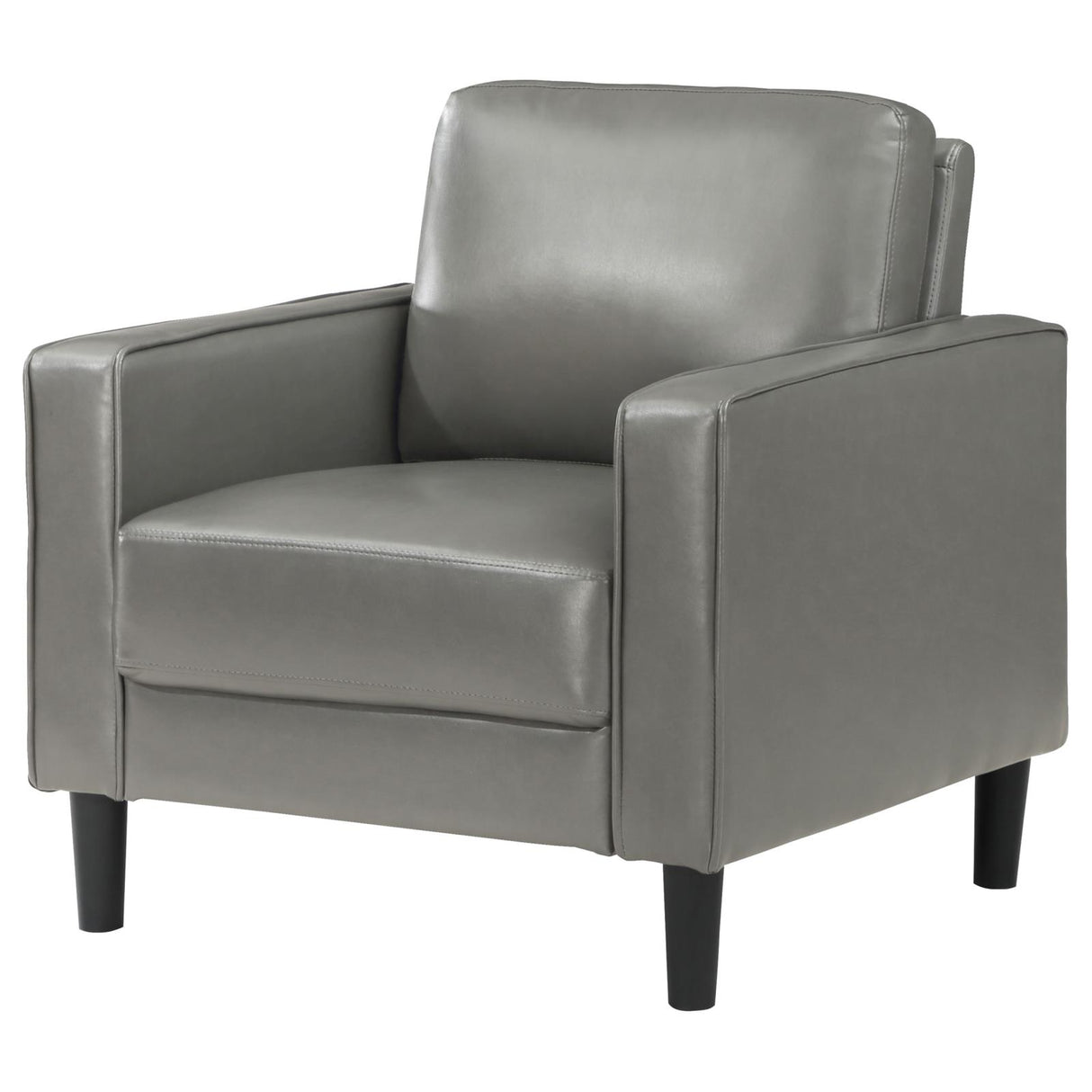 Ruth Gray Faux Leather Upholstered Track Arm Accent Chair from Coaster - Luna Furniture