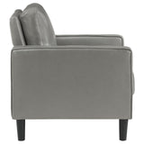 Ruth Gray Faux Leather Upholstered Track Arm Accent Chair from Coaster - Luna Furniture