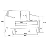 Ruth Gray Upholstered Track Arm Faux Leather Loveseat from Coaster - Luna Furniture