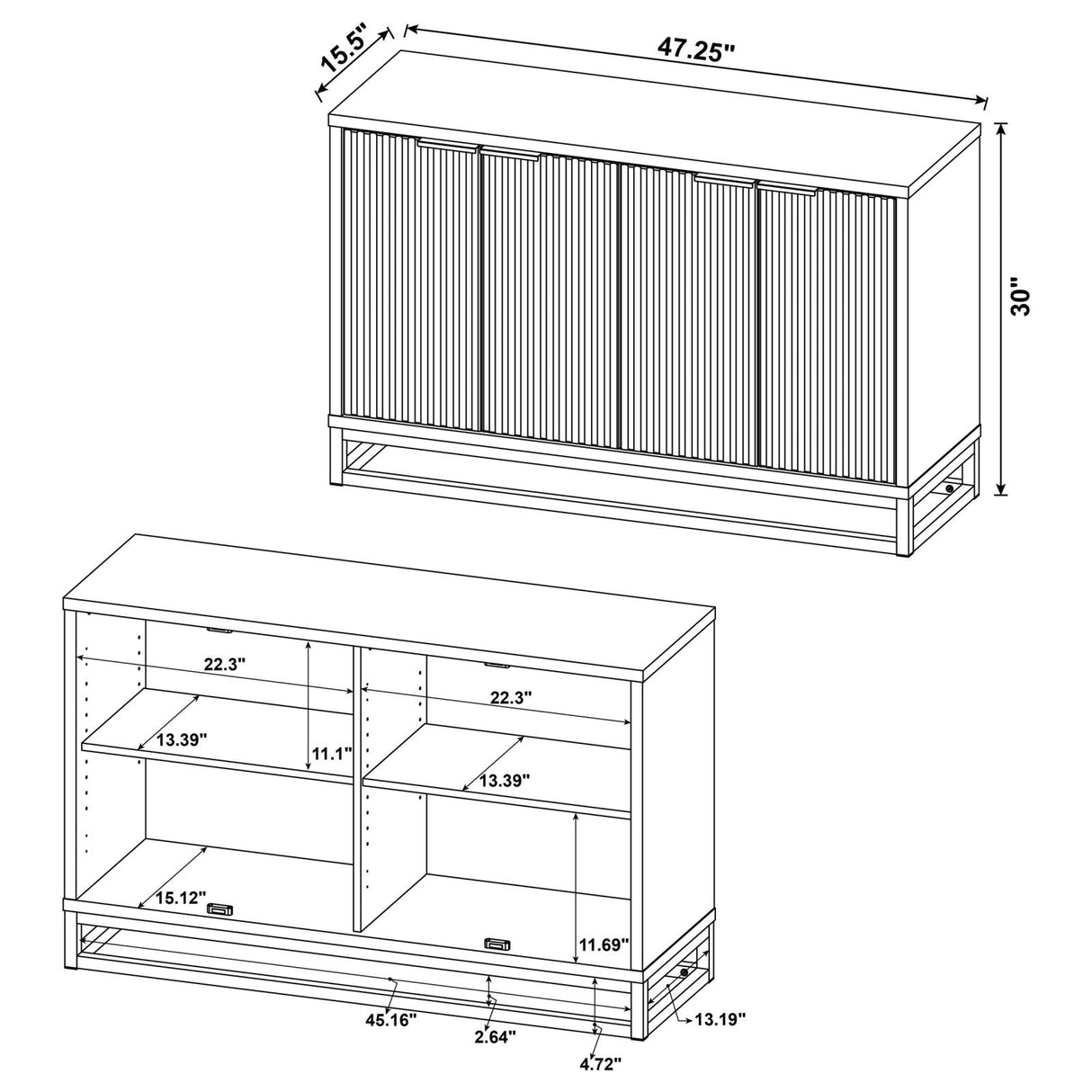 Ryatt 4-door Engineered Wood Accent Cabinet Dark Pine - 950393 - Luna Furniture