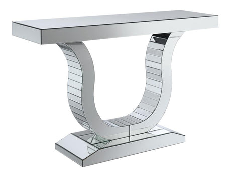 Saanvi Console Table with U-shaped Base Clear Mirror - 930010 - Luna Furniture