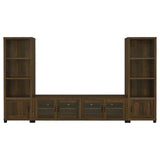Sachin Dark Pine 3-Piece Entertainment Center With 79" TV Stand from Coaster - Luna Furniture