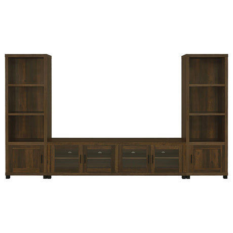 Sachin Dark Pine 3-Piece Entertainment Center With 79" TV Stand from Coaster - Luna Furniture