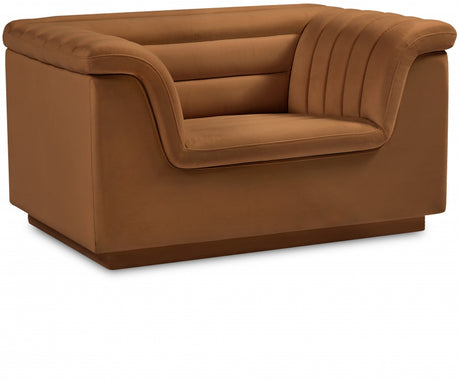 Saddle Cascade Velvet Fabric Chair - 192Saddle-C - Luna Furniture