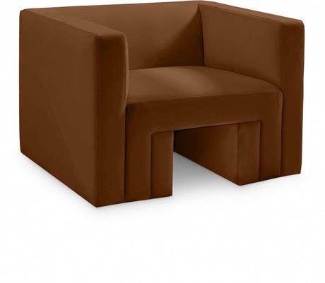 Saddle Henson Velvet Chair - 665Saddle-C - Luna Furniture