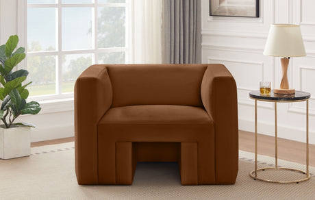 Saddle Henson Velvet Chair - 665Saddle-C - Luna Furniture