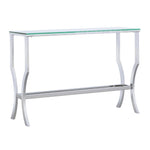 Saide Rectangular Sofa Table with Mirrored Shelf Chrome - 720339 - Luna Furniture