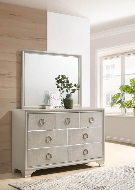 Salford 7-drawer Dresser with Mirror Metallic Sterling - 222723M - Luna Furniture