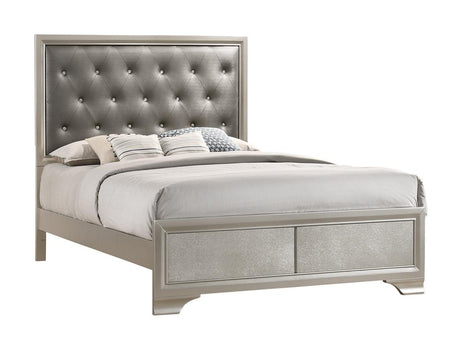 Salford Eastern King Panel Bed Metallic Sterling and Charcoal Grey - 222721KE - Luna Furniture