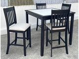 Salvador Black/White 5-Piece Counter Height Dining Set from Crown Mark - Luna Furniture
