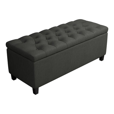 Samir Lift Top Storage Bench Charcoal - 915143 - Luna Furniture