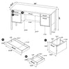 Samson 4-drawer Office Desk Weathered Oak - 801950 - Luna Furniture