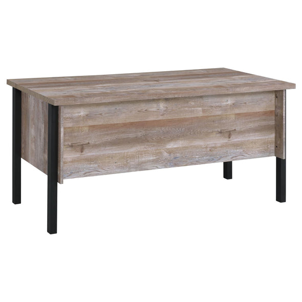 Samson 4-drawer Office Desk Weathered Oak - 801950 - Luna Furniture