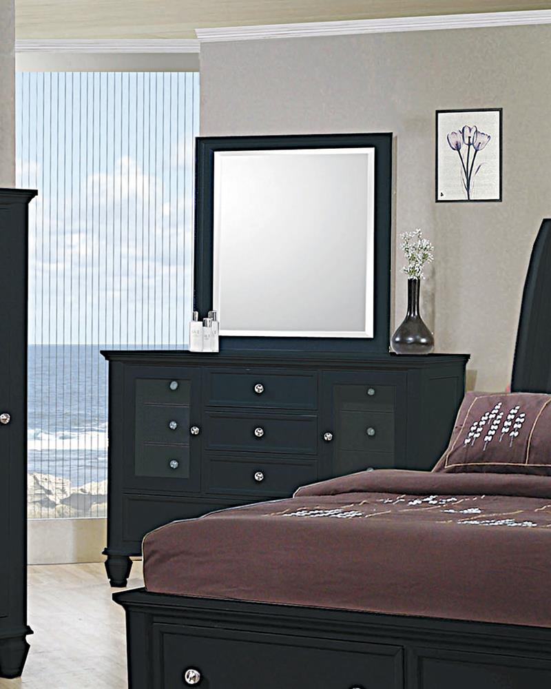 Sandy Beach Vertical Dresser Mirror Black - 201324 - Luna Furniture