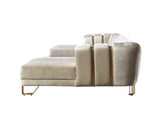 Santana Ivory Velvet Double Chaise Sectional - SANTANAIVORY-SEC - Luna Furniture