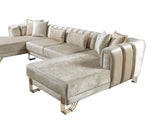 Santana Ivory Velvet Double Chaise Sectional - SANTANAIVORY-SEC - Luna Furniture