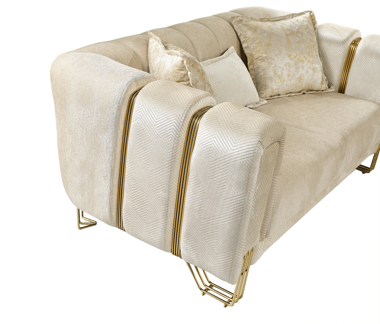 Santana Ivory Velvet Loveseat from Nova Furniture - Luna Furniture