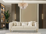 Santana Ivory Velvet Sofa - SANTANAIVORY-S - Luna Furniture