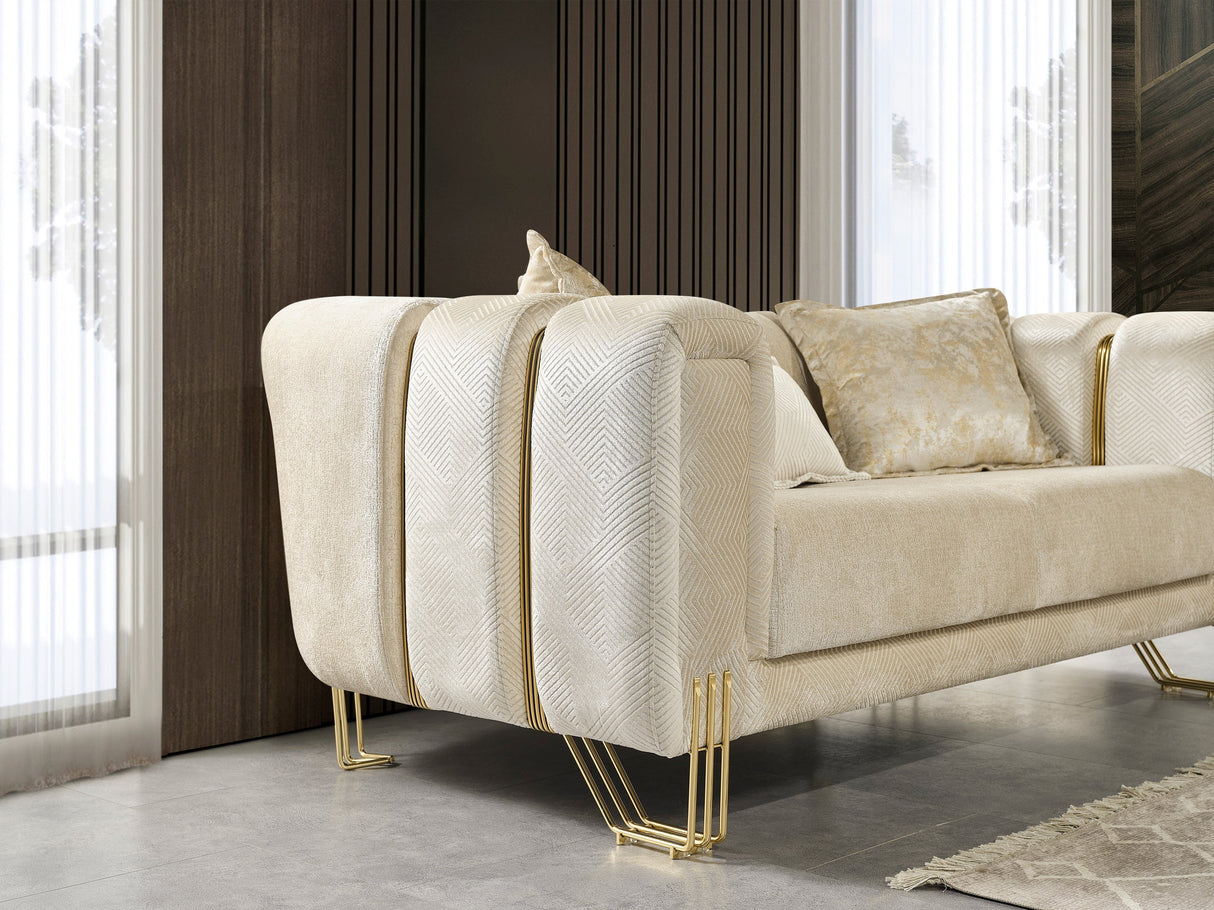 Santana Ivory Velvet Sofa from Nova Furniture - Luna Furniture