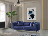 Santana Navy Velvet Living Room Set - SANTANANAVY-SL - Luna Furniture