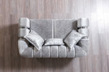 Santana Silver Velvet Sofa & Loveseat from Nova Furniture - Luna Furniture