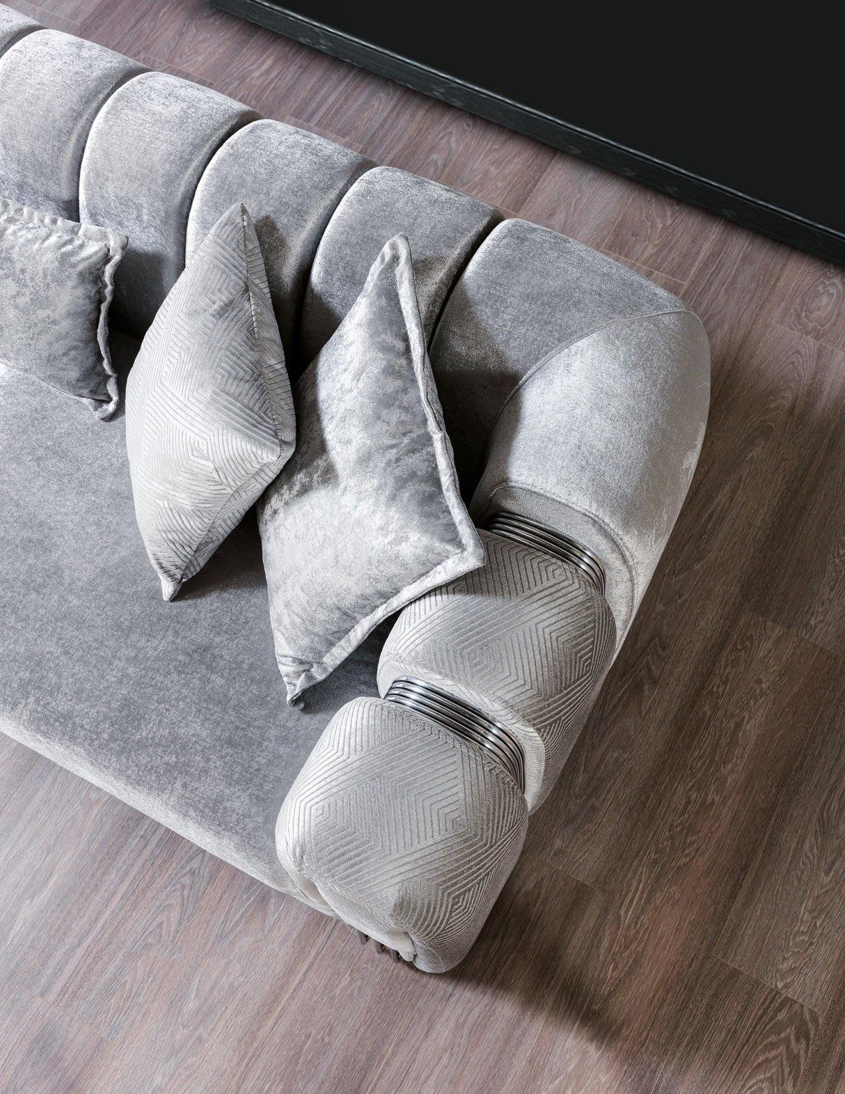 Santana Silver Velvet Sofa & Loveseat from Nova Furniture - Luna Furniture