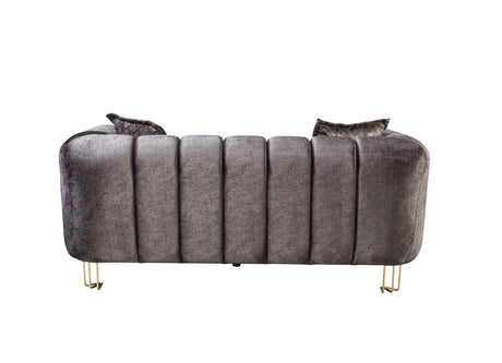 Santana Smoke Velvet Loveseat from Nova Furniture - Luna Furniture