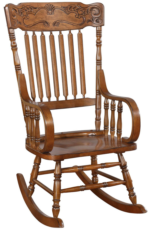 Sara Back Rocking Chair Warm Brown - 600175 - Luna Furniture